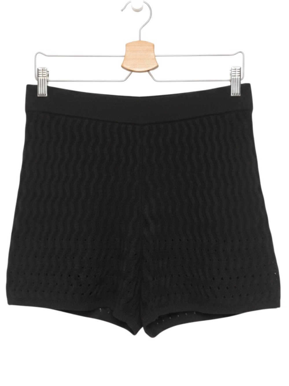 EVERLANE Black Crochet Knit Shorts Size S NWT Organic Cotton